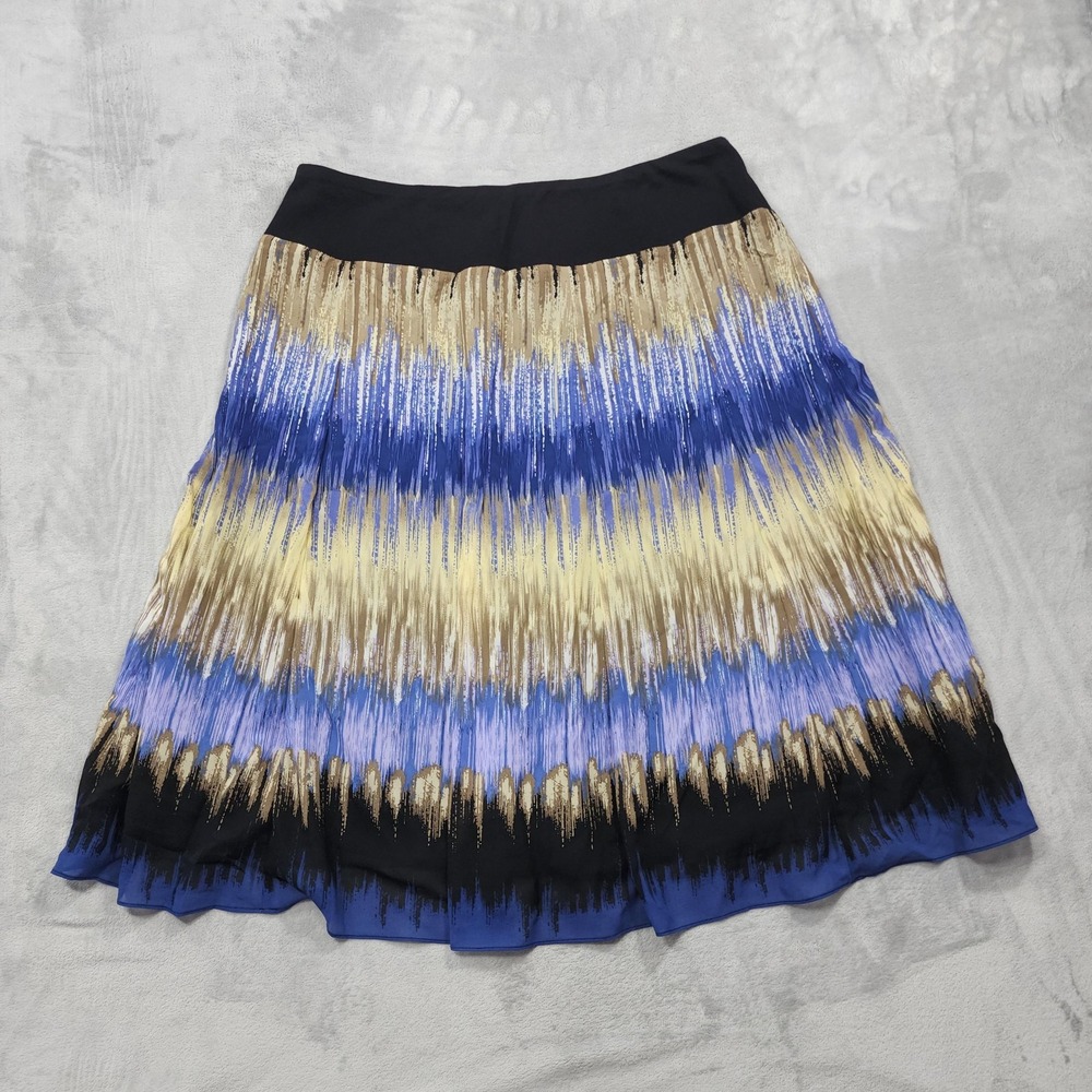 Vintage JM Collection Skirt Womens 20W Multicolor Pleated Chiffon A-Line Midi
